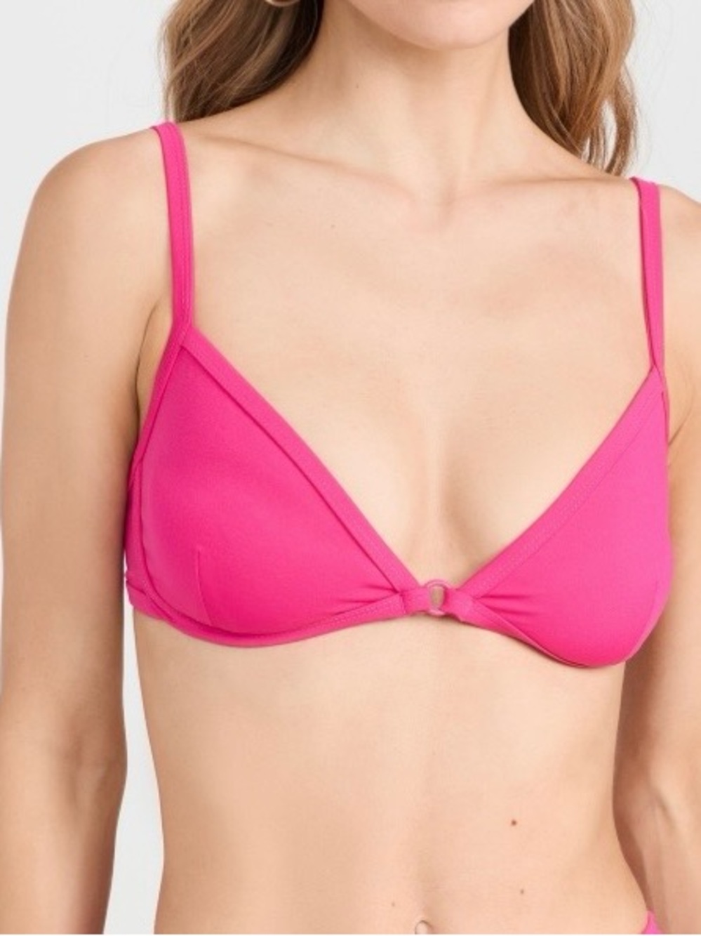Good American Hot Pink Triangle Bikini Top